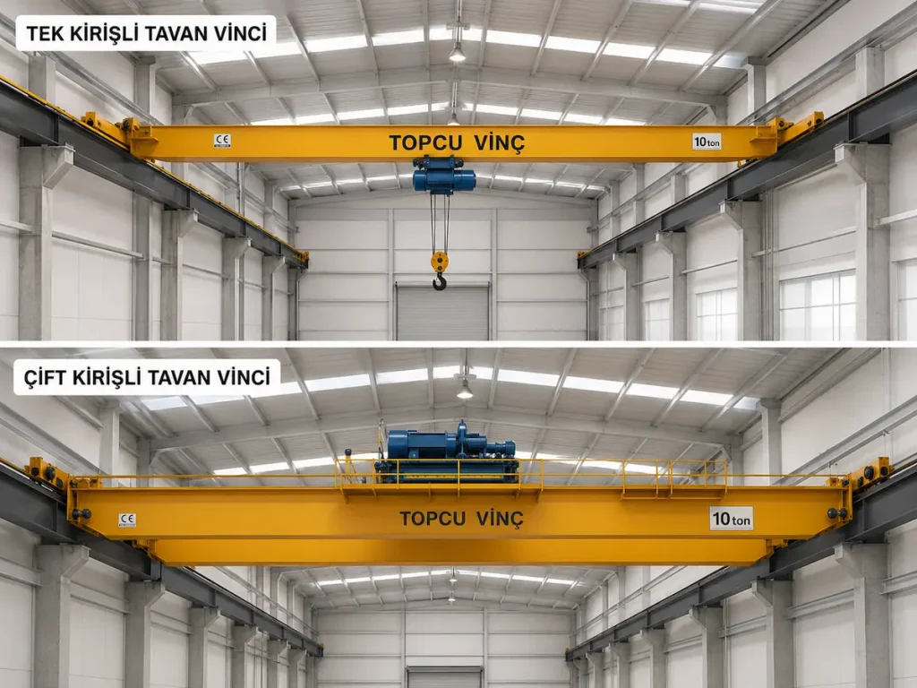 Tek Kirişli ve Çift Kirişli Tavan Vinci Arasındaki Fark Nedir?